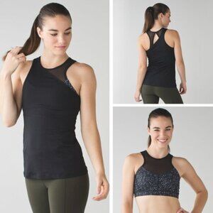 Lululemon Meshed Up Luxtreme 2 in 1 Sports Bra Tank Top Luxtreme Womens Size 4